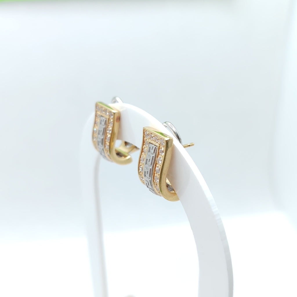 ARETES PAR ORO COMBINADO 14 K 5,00 GRMS (SEMINUEVO)