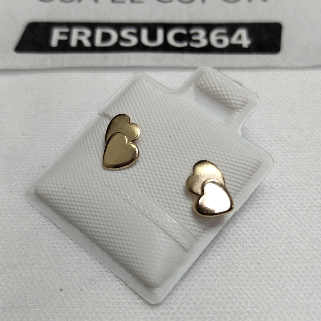 BROQUELES BROQUEL CORAZON DOBLE 14K 0.2171 GR (NUEVO)
