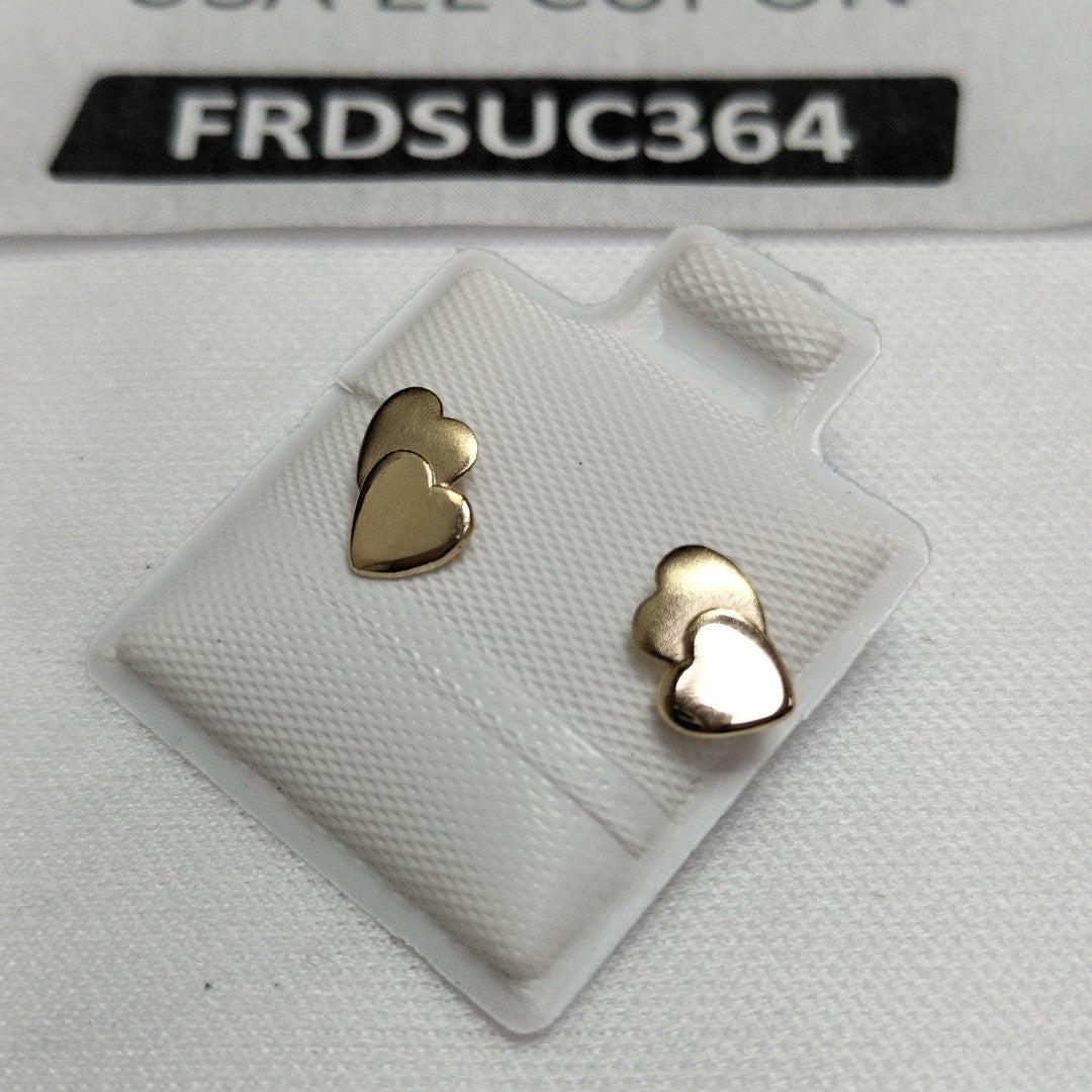 BROQUELES BROQUEL CORAZON DOBLE 14K 0.2171 GR (NUEVO)
