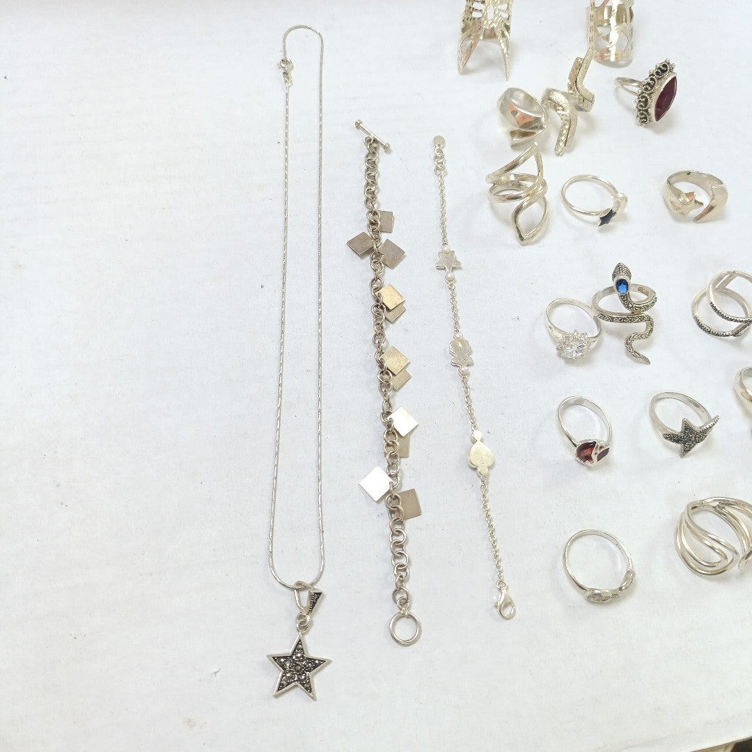 ANILLITO,CADENA,DIJE,PULSERA PLATA 116,30 GRMS (SEMINUEVO)