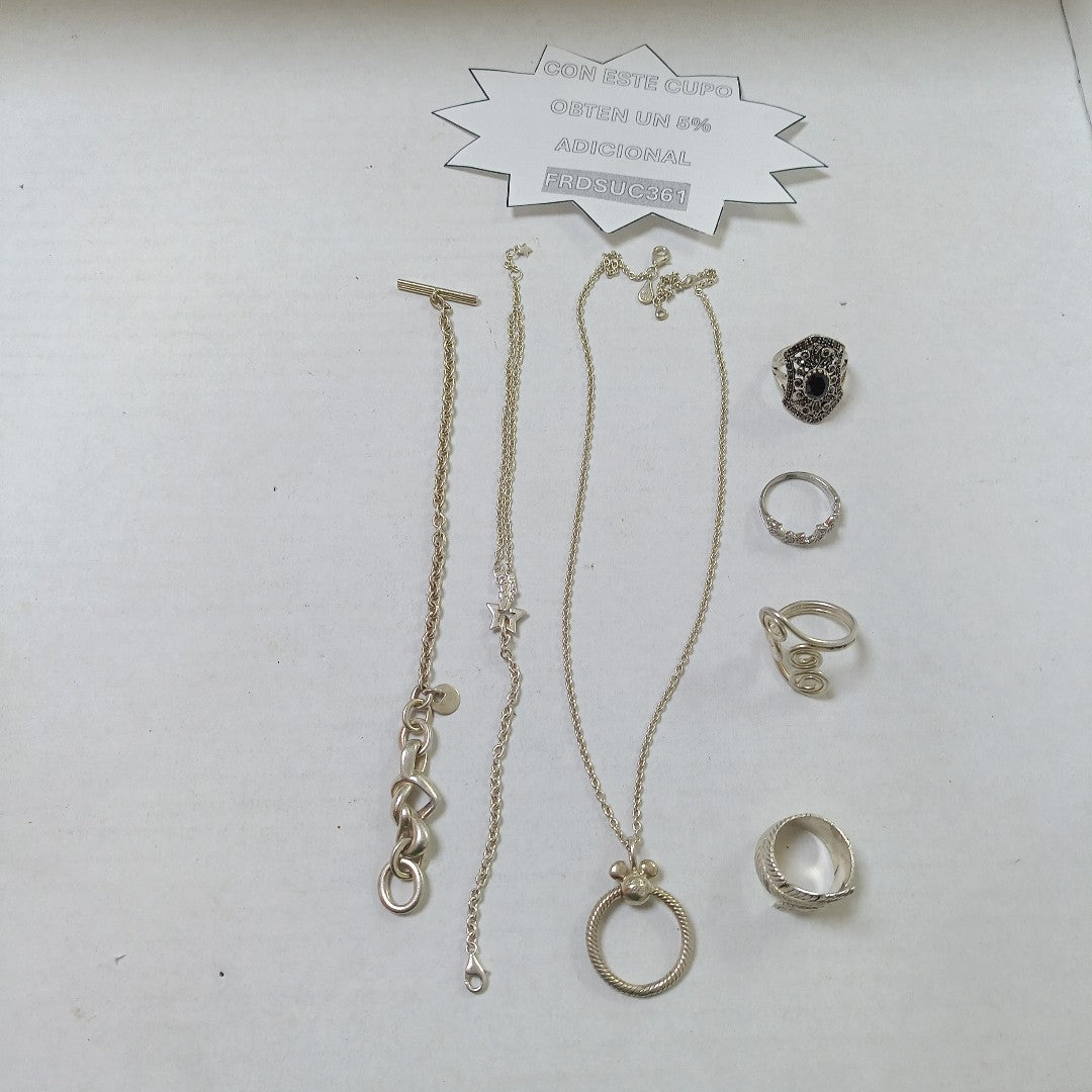 ANILLITO,CADENA,PULSERA PLATA 54,00 GRMS (SEMINUEVO)