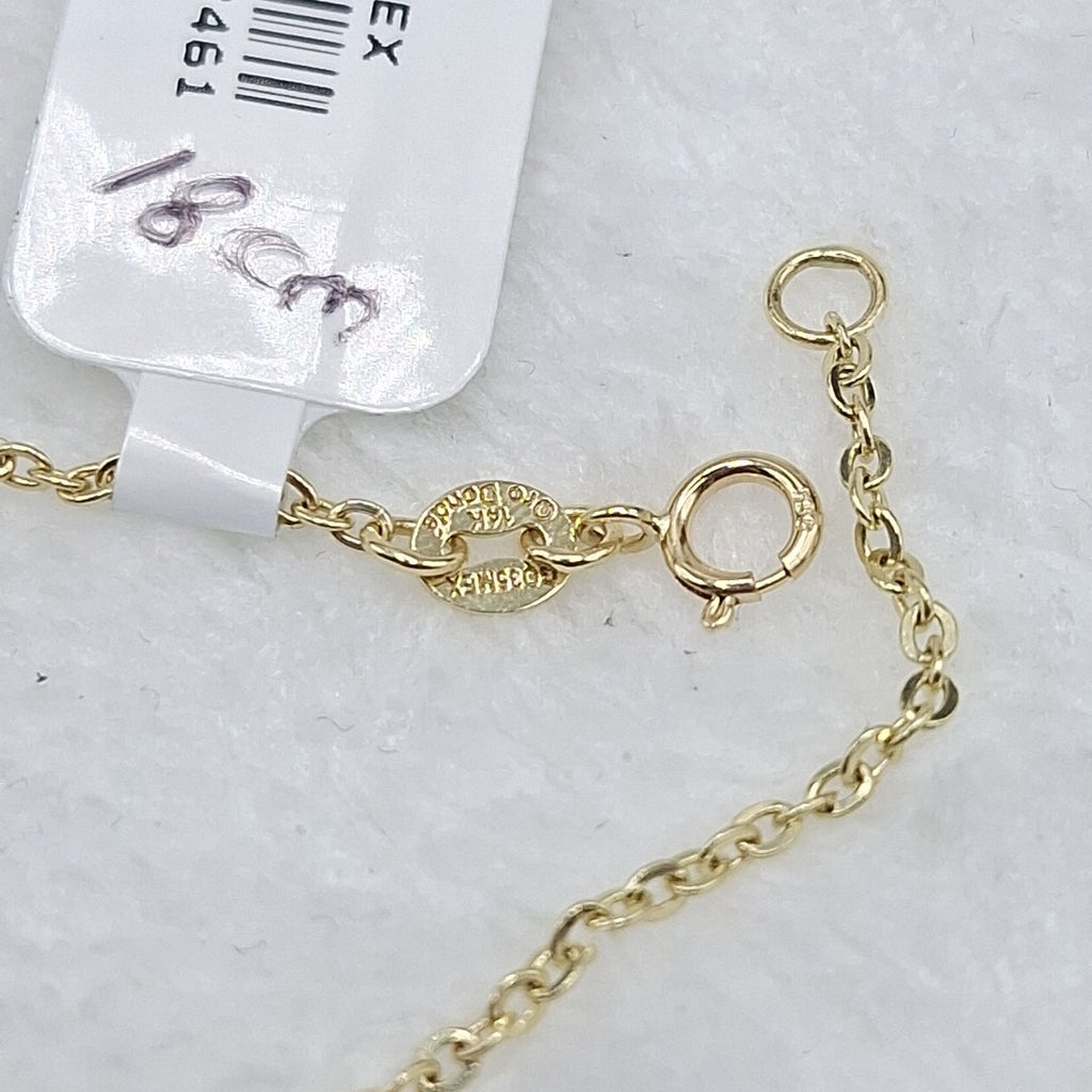 PULSERA TEJIDO ESP CON TREBOL 14K 18 CM 1.6 GR (NUEVO)