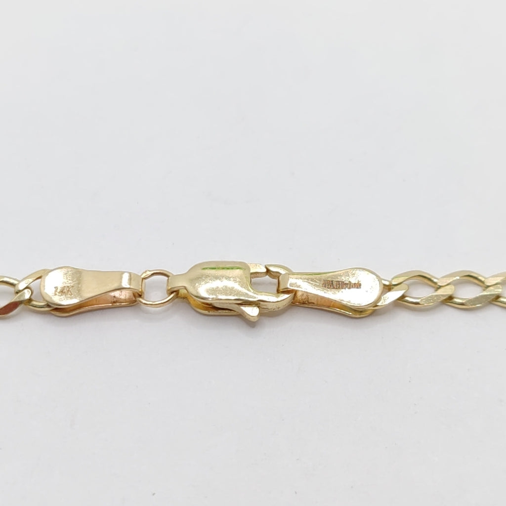 PULSERA TEJIDO BARBADA 14K 18 CM 3.4 GR (NUEVO)