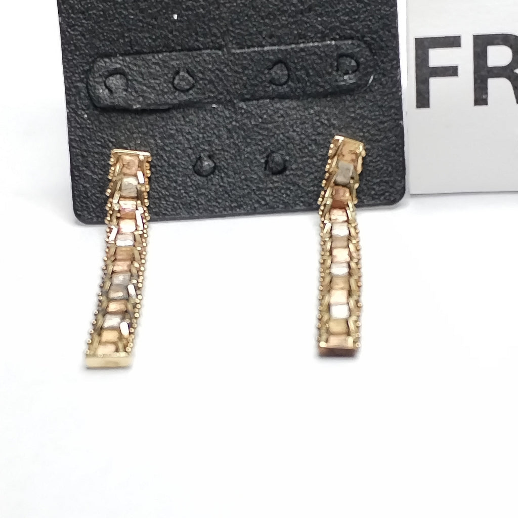 ARETES PAR ORO, ORO COMBINADO 14 K 3.9 GRMS (SEMINUEVO)