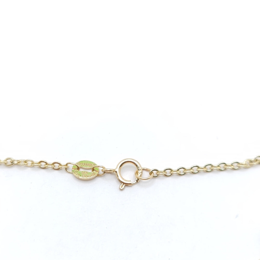 PULSERA ESP CON CORAZONES COMBINADOS 14K 18 CM 1.6 GR (NUEVO)