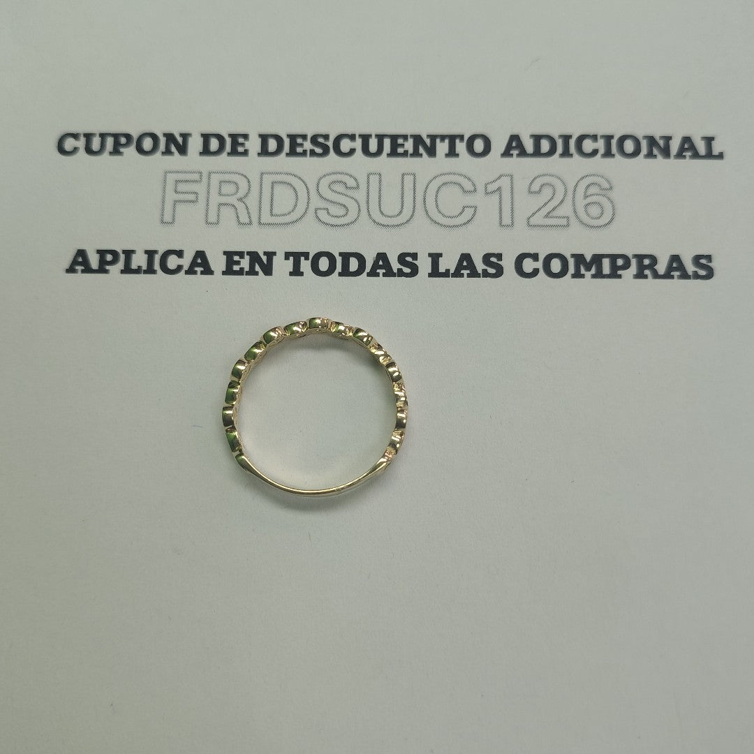 ANILLO ANILLITO C CIRCONIAS 14K 9 TALLA 2.1 GR (NUEVO)