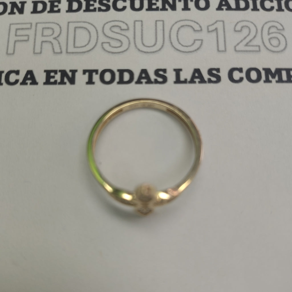 ANILLO ANILLITO FLOR C CIRCONIAS 14K 8 TALLA 1.9 GR (NUEVO)