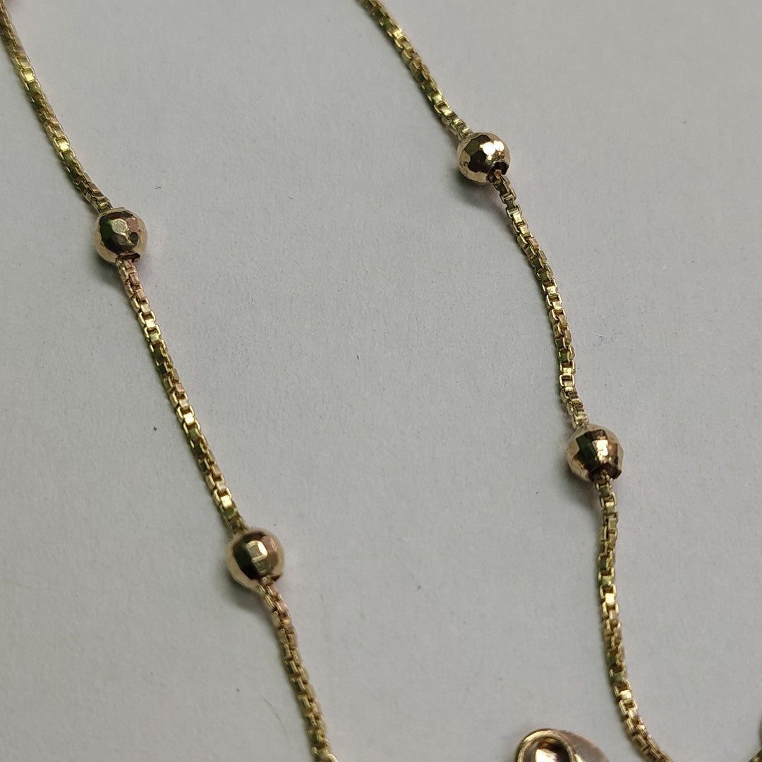 PULSERA ESPECIAL CON BOLITAS 14K 18 CM 1.4 GR (NUEVO)