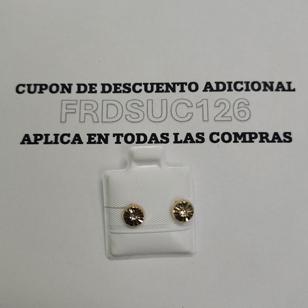 BROQUELES BROQUEL FIG BOTON C CIRCONIA 14K 0.2916 GR (NUEVO)