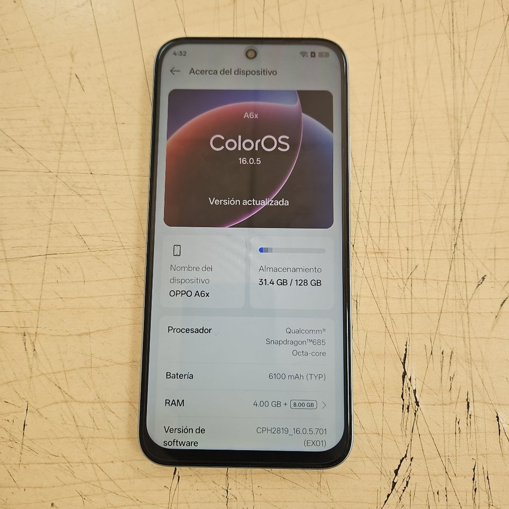 CELULAR OPPO A6X CPH2819 (2025) 128 GB 4 GB RAM (SEMINUEVO)