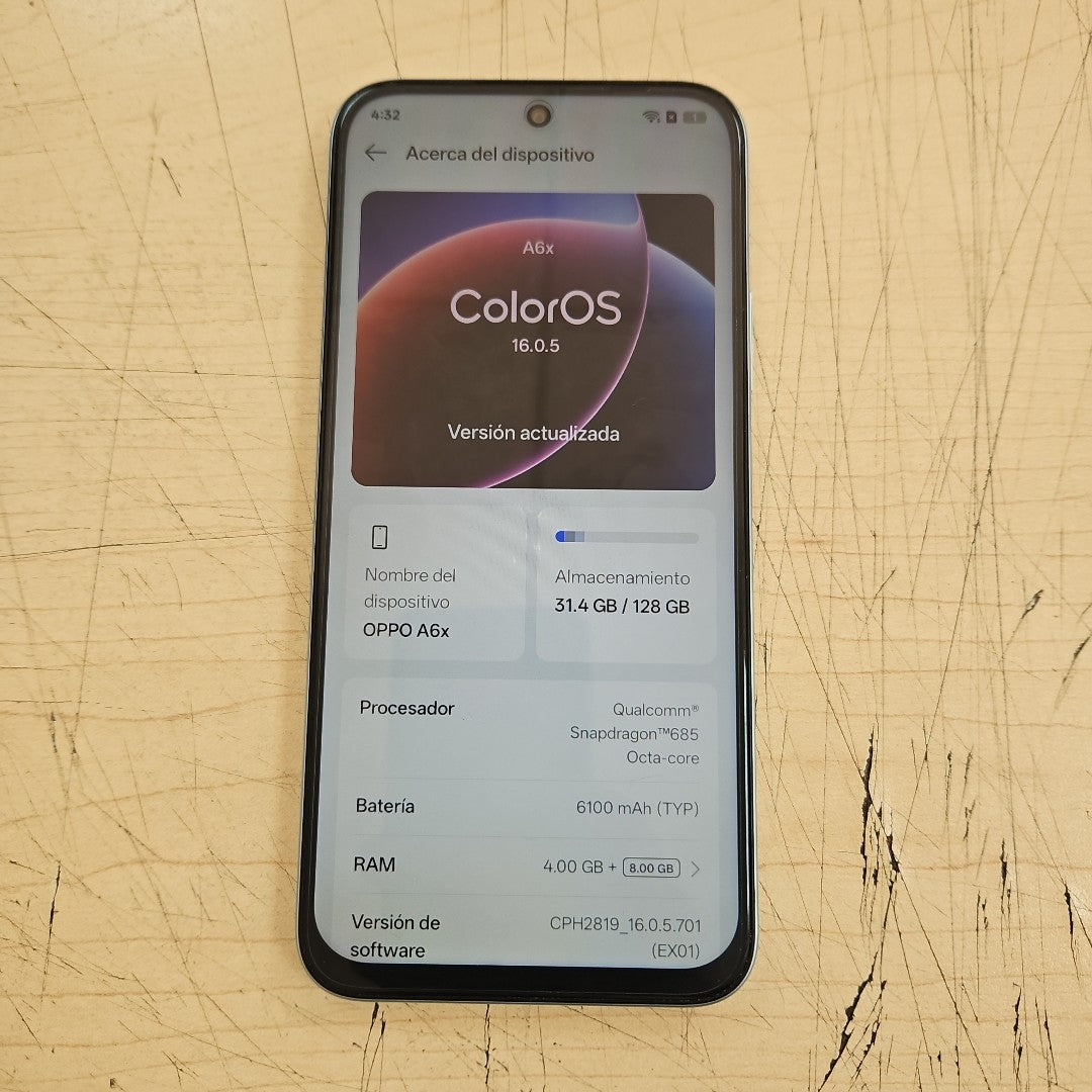 CELULAR OPPO A6X CPH2819 (2025) 128 GB 4 GB RAM (SEMINUEVO)