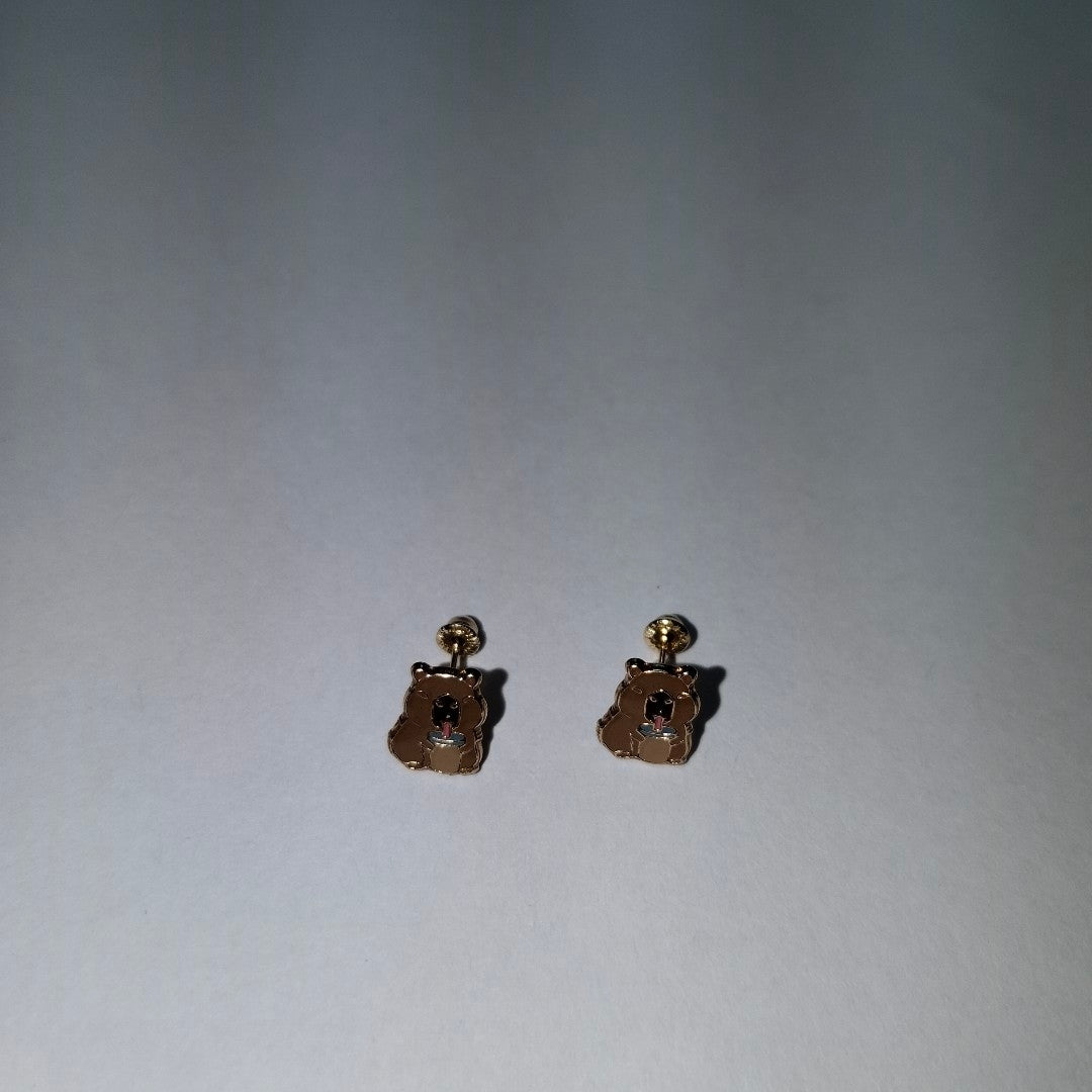 BROQUELES BROQUEL FIG CAPIBARA 14K 0.2657 GR (NUEVO)