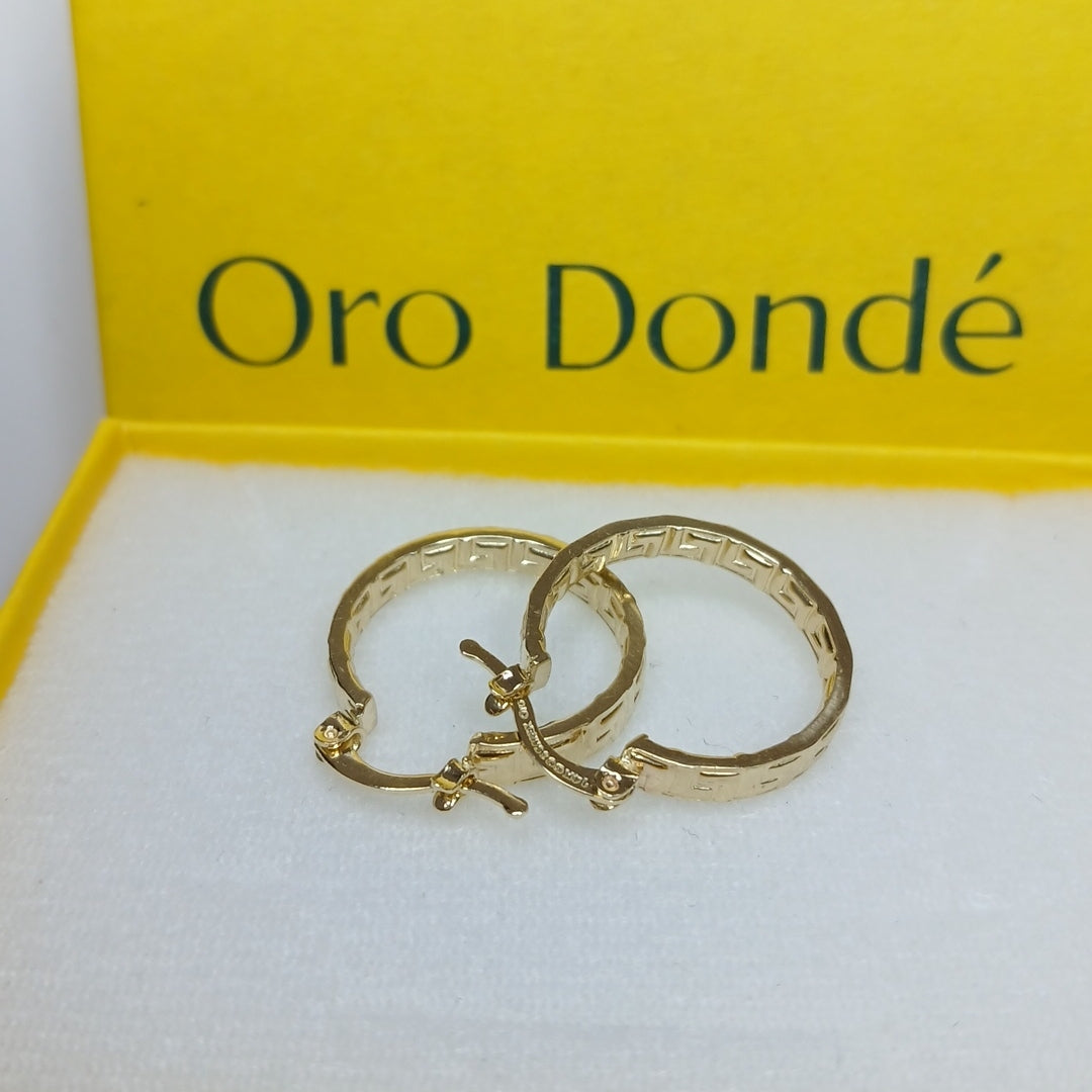 ARETES TEJIDO ARRACADAS TIPO GRECAS 14K 2.1 GR (NUEVO)
