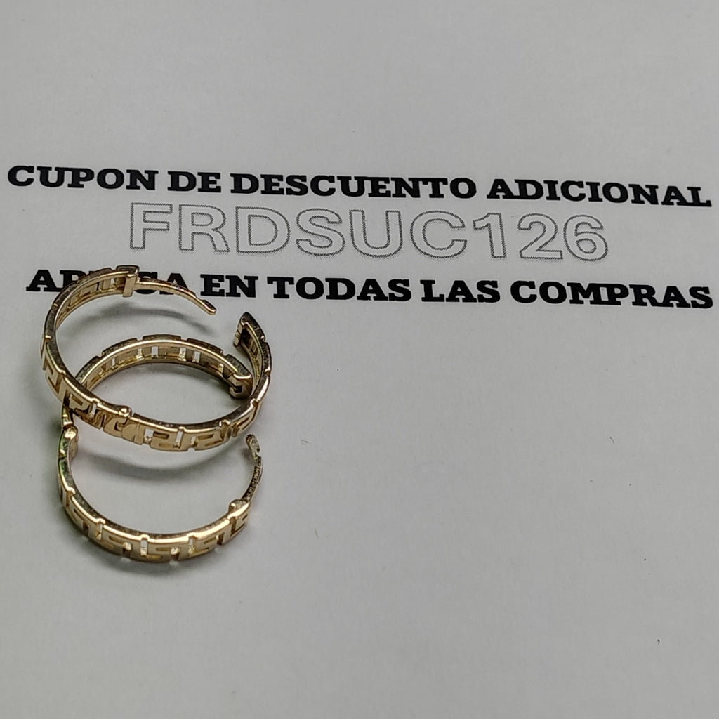 ARETES ARRACADA C GRECAS 14K 4.9 GR (NUEVO)