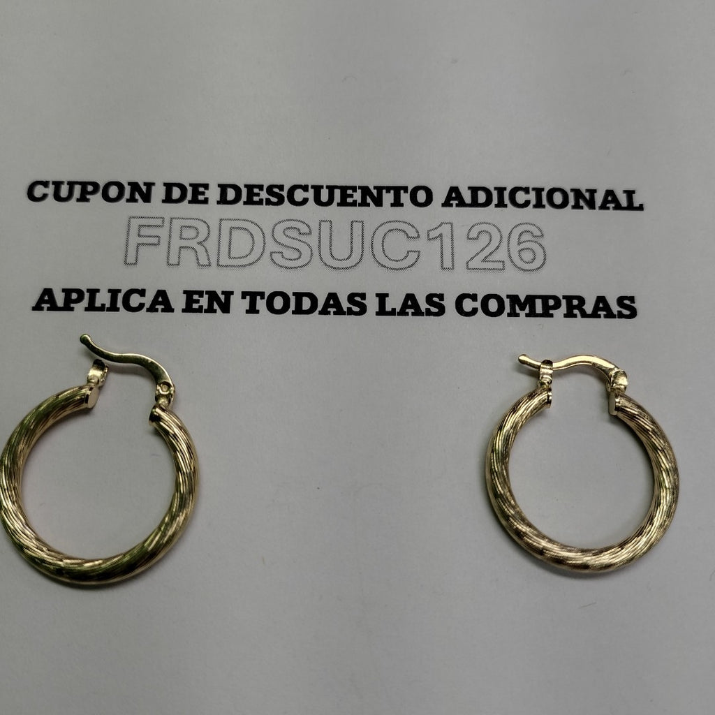 ARETES TEJIDO ARRACADAS ASTRIADAS 14K 3 GR (NUEVO)
