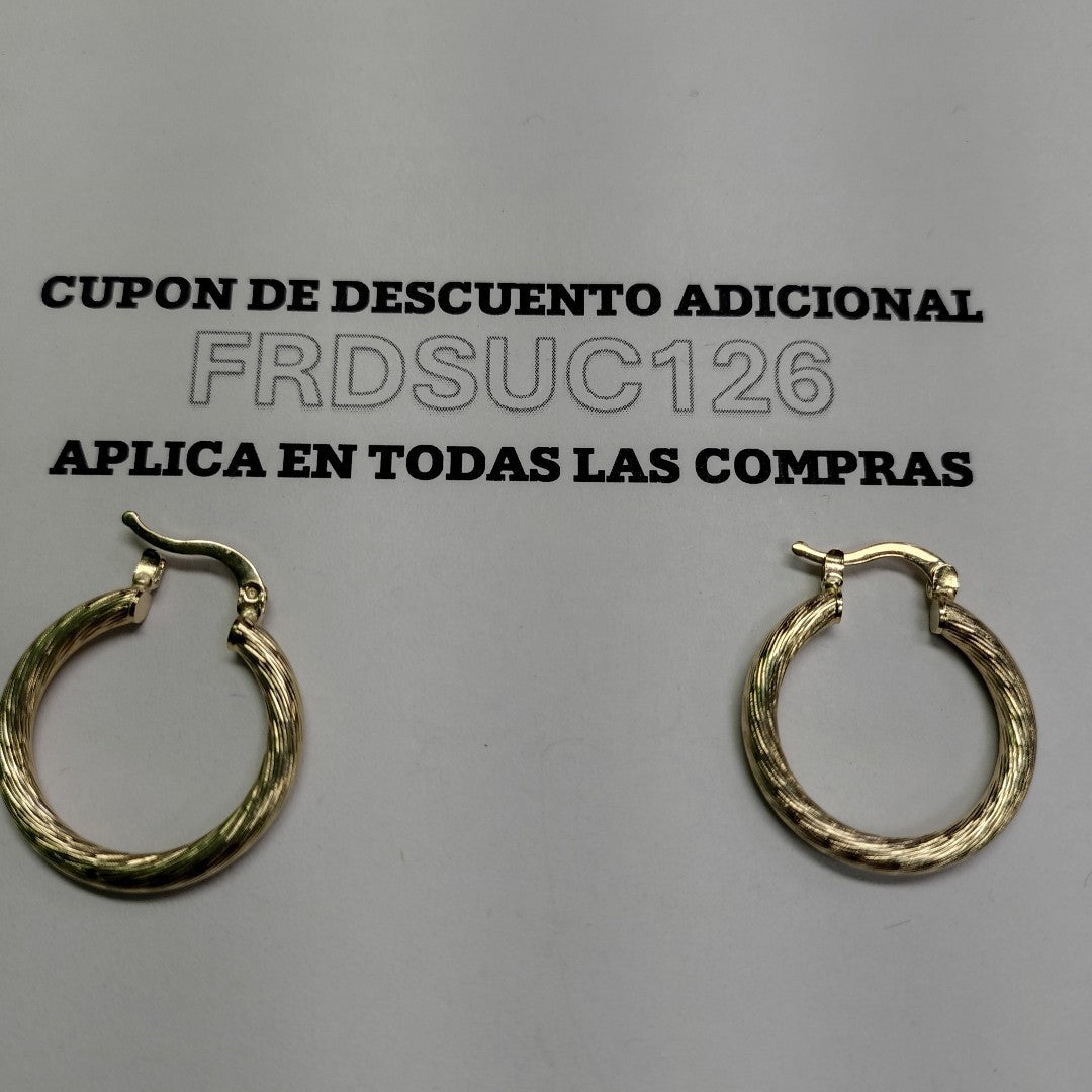 ARETES TEJIDO ARRACADAS ASTRIADAS 14K 3 GR (NUEVO)