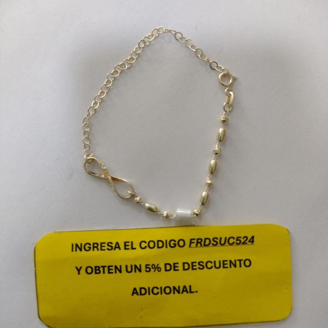 PULSERA TEJIDO INFINITO PLATA .925 18 CM 2.4 GR (NUEVO)