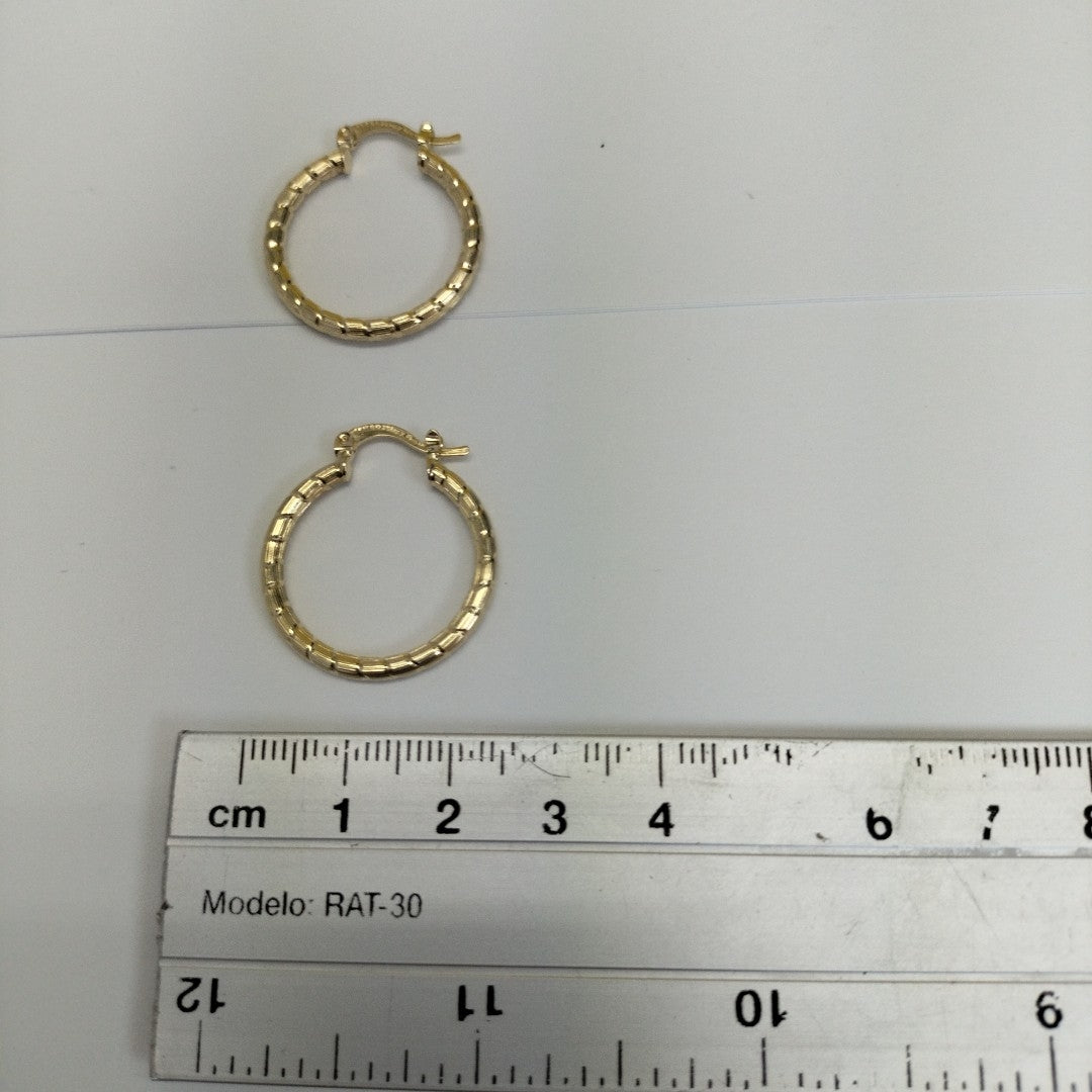 ARETES ARRACADAS LABRADAS 14K 3.2 GR (NUEVO)