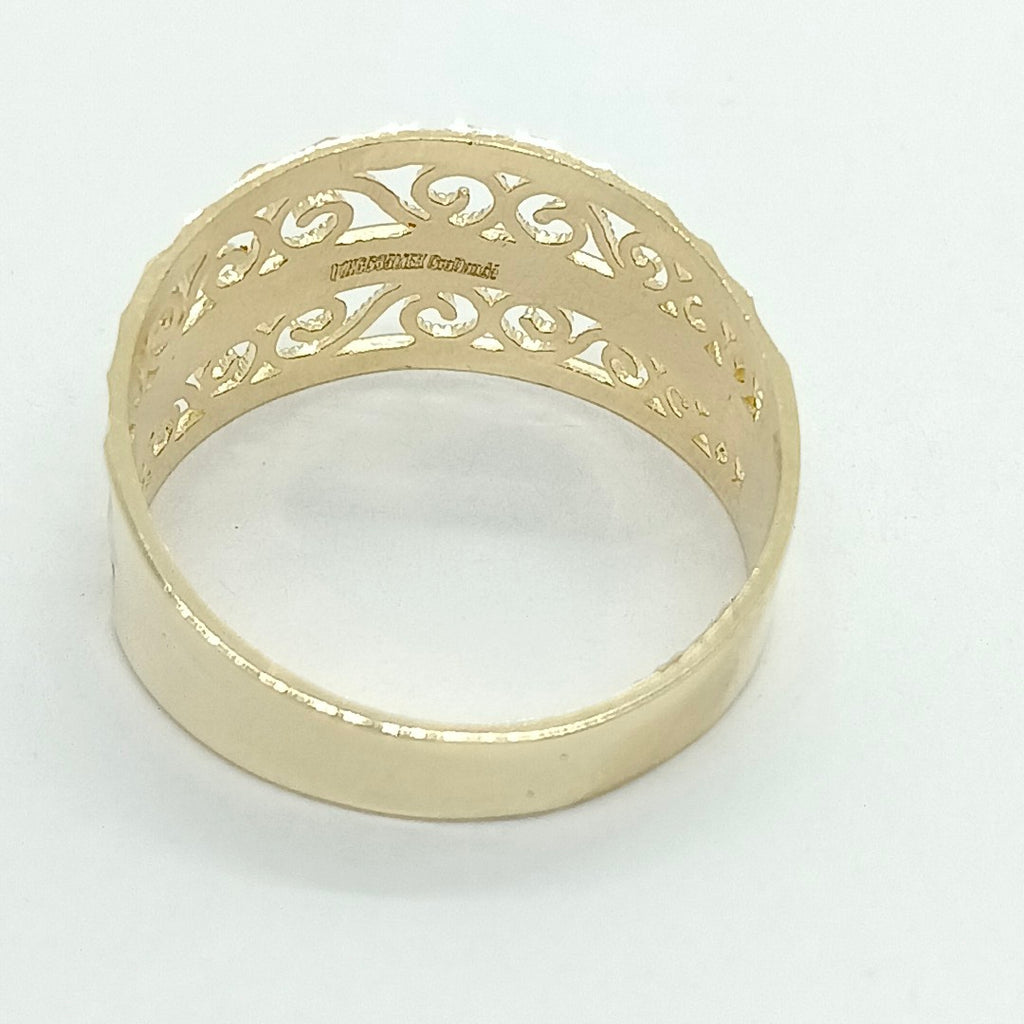 ANILLOS TIPO FILIGRANA COMBINADO 14K TALLA 8 2.7 GR (NUEVO)