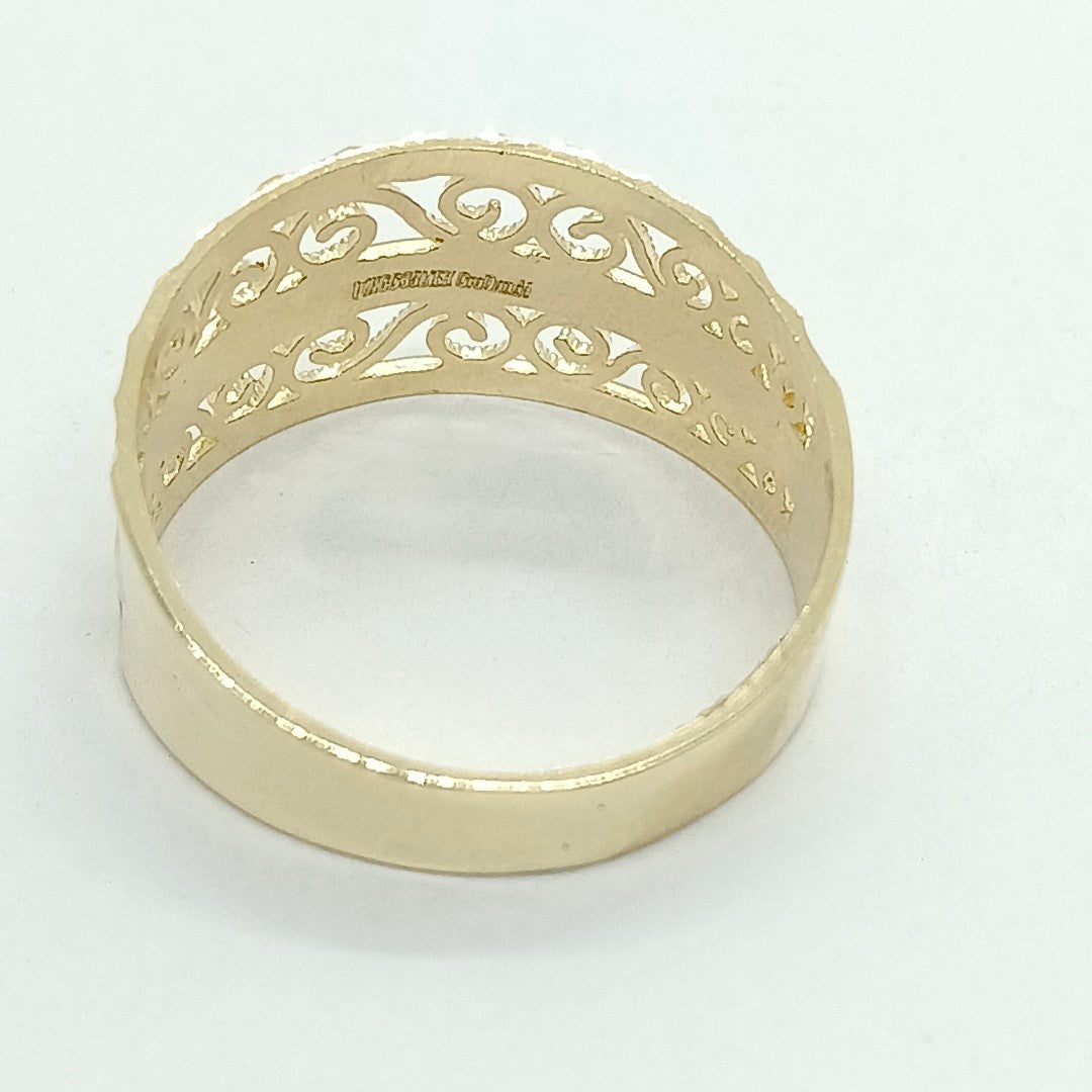 ANILLOS TIPO FILIGRANA COMBINADO 14K TALLA 8 2.7 GR (NUEVO)