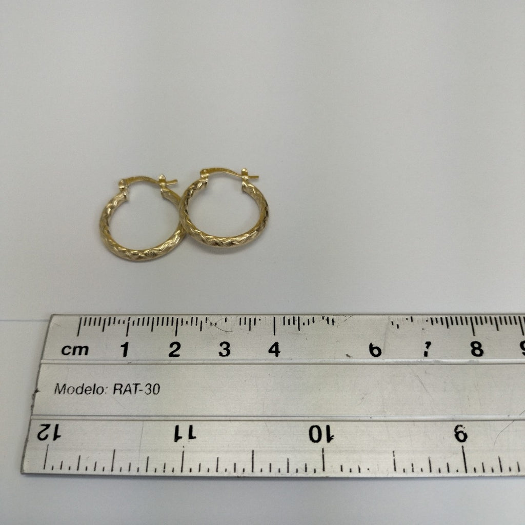 ARETES ARRACADAS LABRADAS 14K 2 GR (NUEVO)