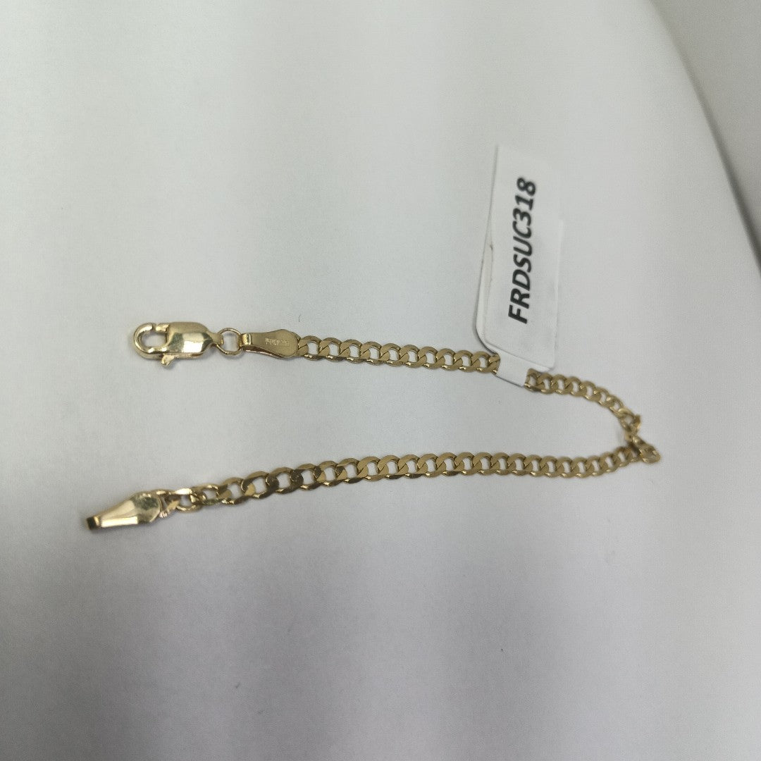 PULSERA TEJIDO BARBADA 14K 18 CM 3.3 GR (NUEVO)
