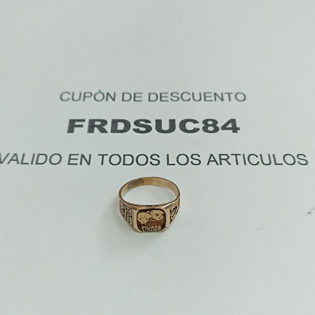 ANILLO DE GRADUACIÓN ORO 8 K 1.9 GRMS (SEMINUEVO)