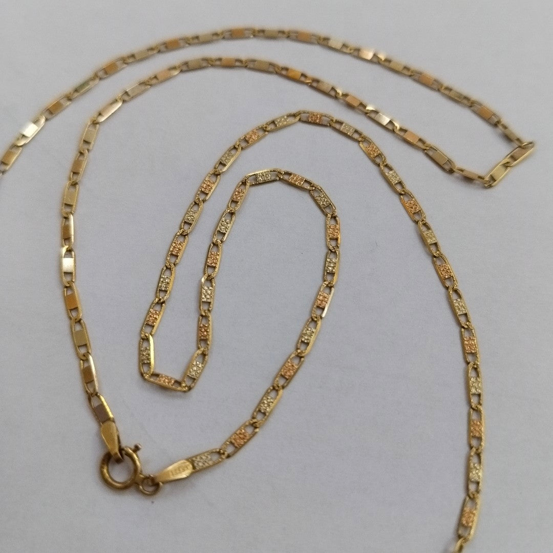 CADENA ORO, ORO COMBINADO 14 K 3 GRMS (SEMINUEVO)