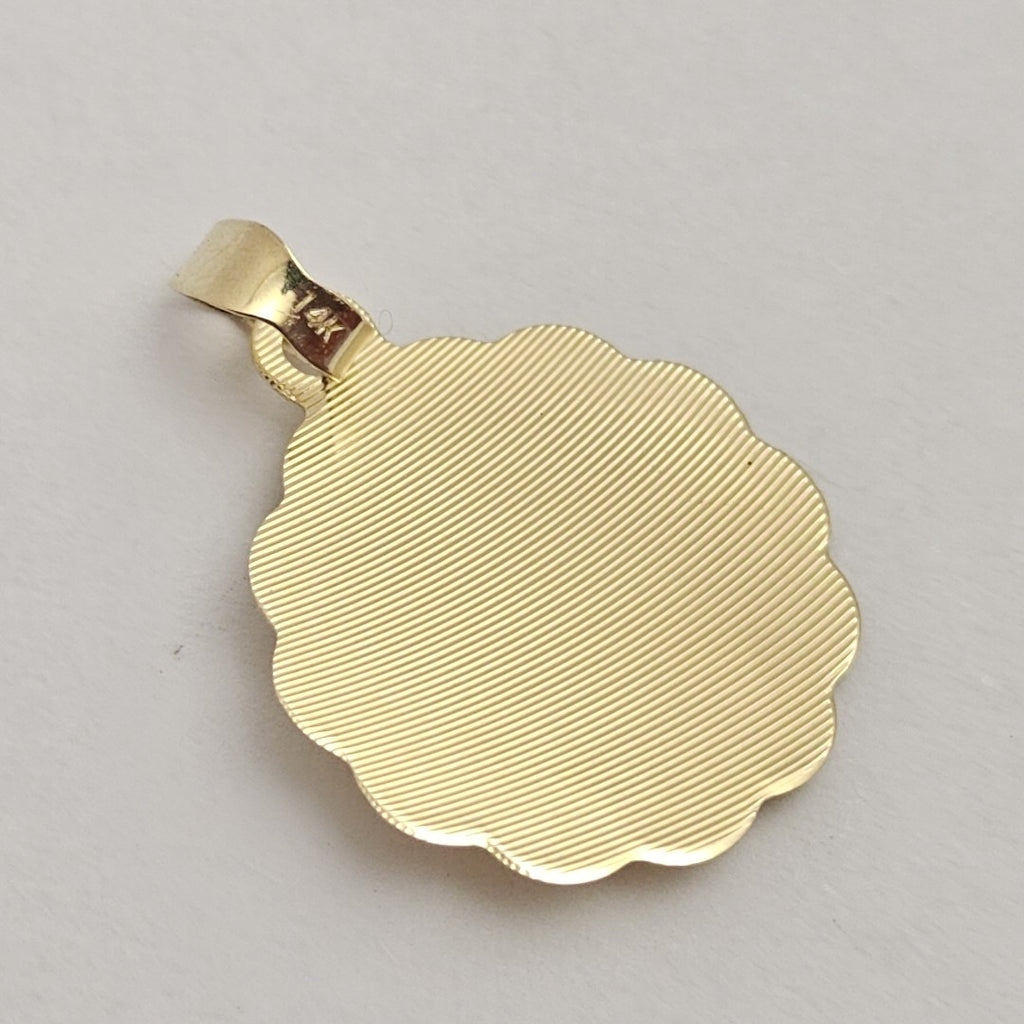 DIJE MEDALLA RELIGIOSA 14K 0.7 GR (NUEVO)