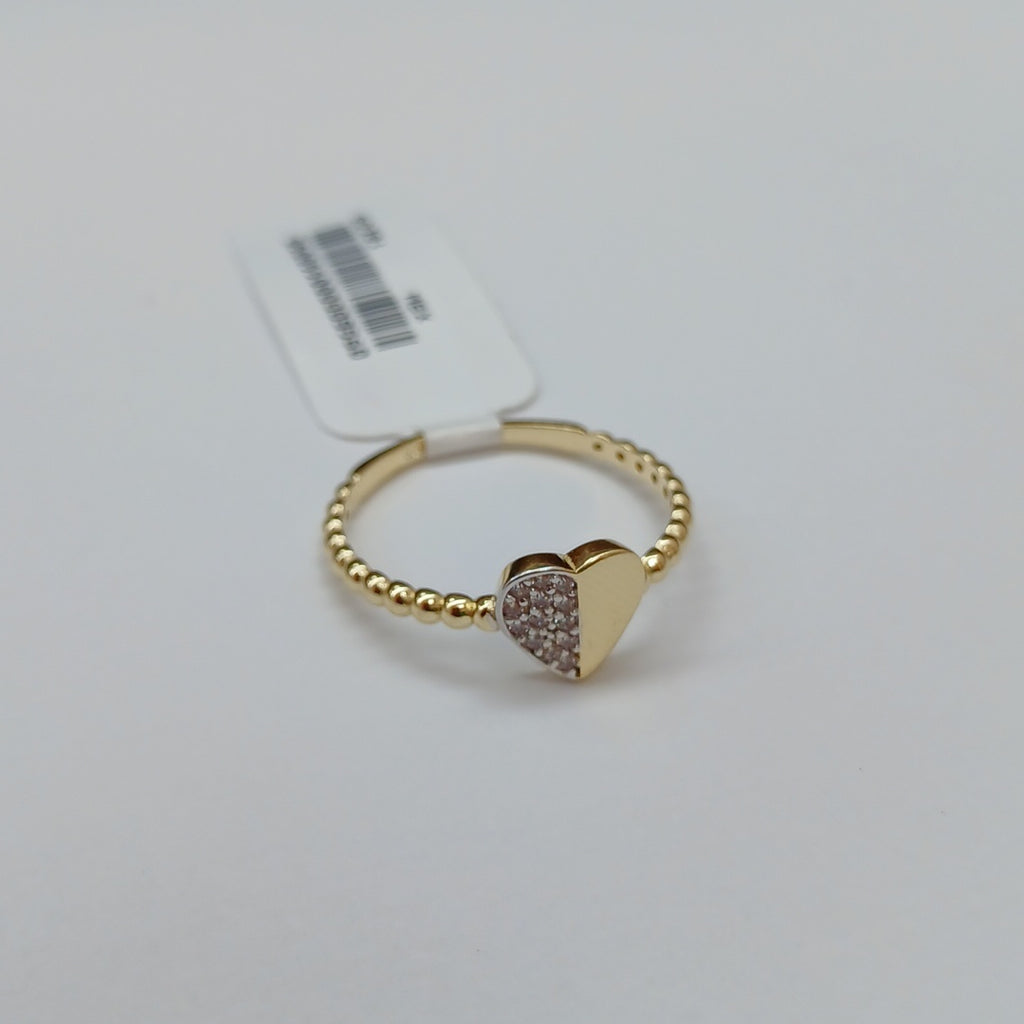 ANILLO ANILLITO FIG CORAZON C CIRCONIAS 14K 9 TALLA 1.7 GR (NUEVO)