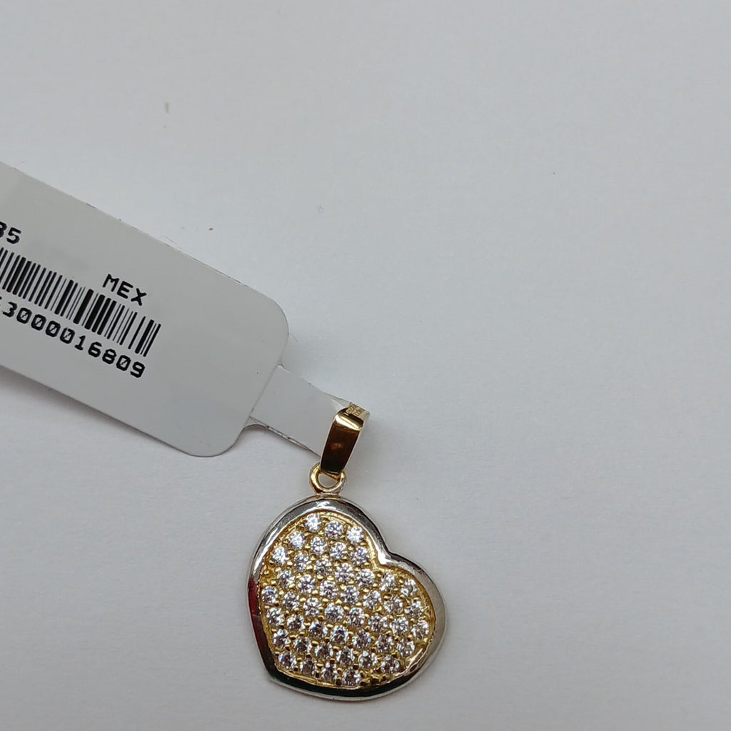 DIJE CORAZON CON CIRCONIAS 14K 1.8 GR (NUEVO)