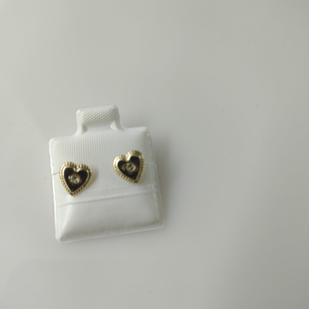 BROQUELES BROQUEL FIG CORAZON C CIRCONIA 14K 0.2614 GR (NUEVO)