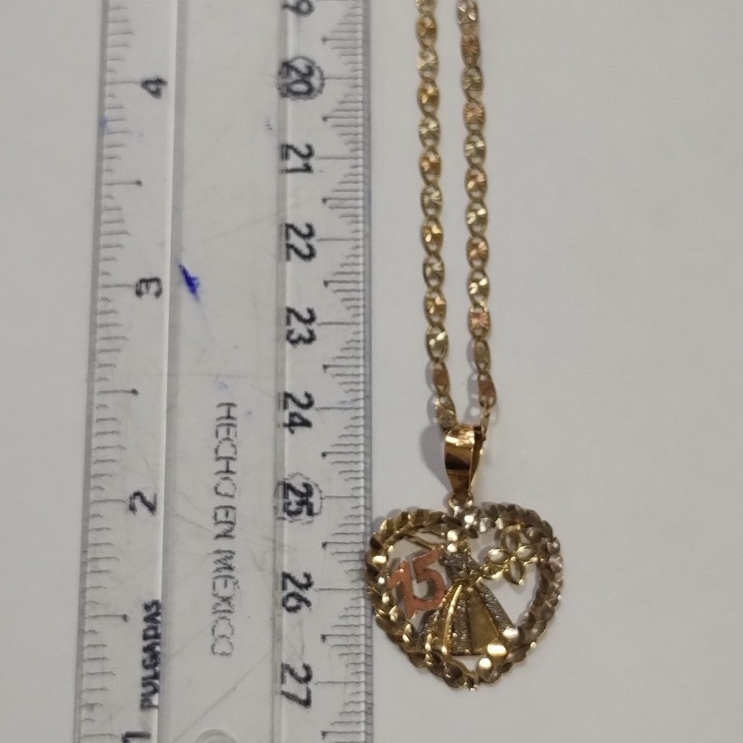 CADENA, MEDALLA CONMEMORATIVA ORO 10 K 4.1 GRMS (SEMINUEVO)