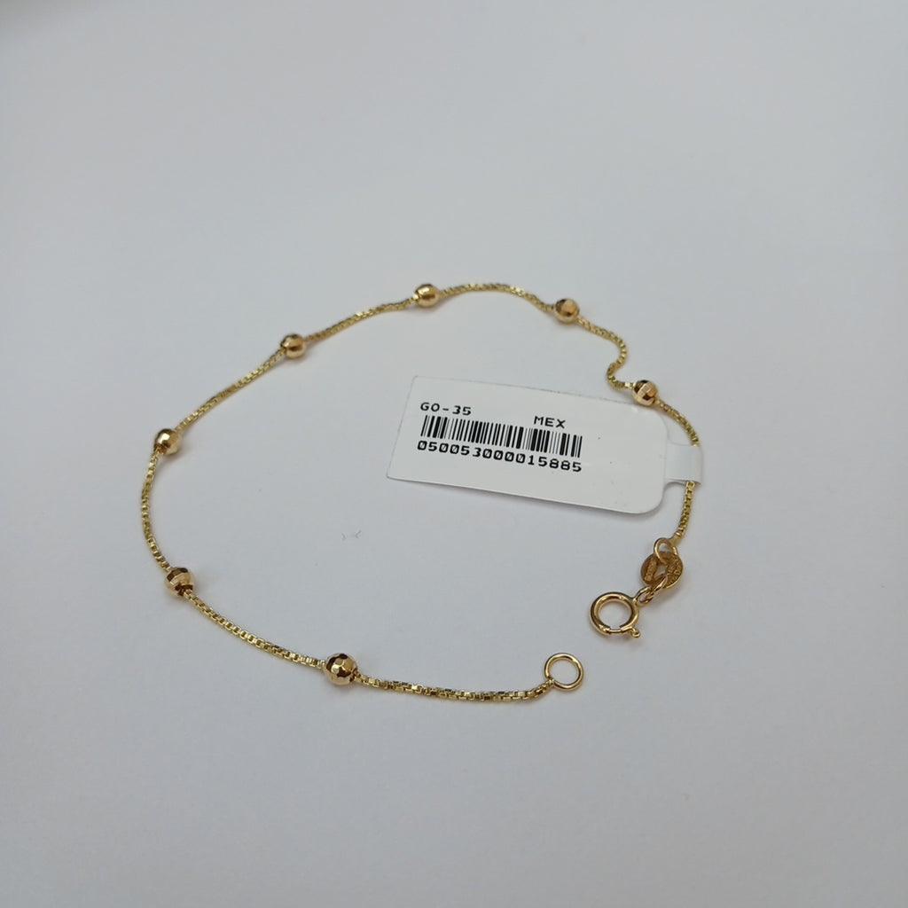 PULSERA ESPECIAL CON BOLITAS 14K 18 CM 1.4 GR (NUEVO)