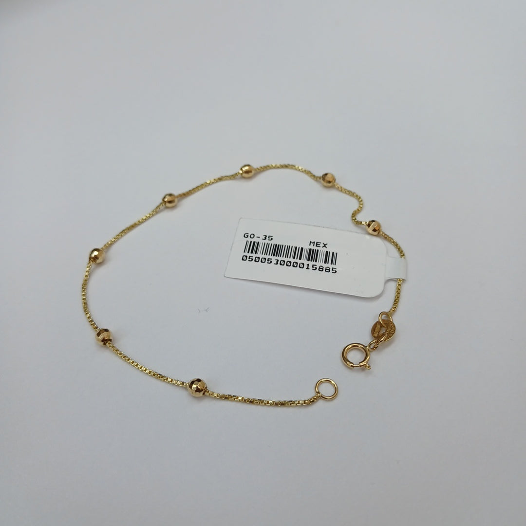 PULSERA ESPECIAL CON BOLITAS 14K 18 CM 1.4 GR (NUEVO)