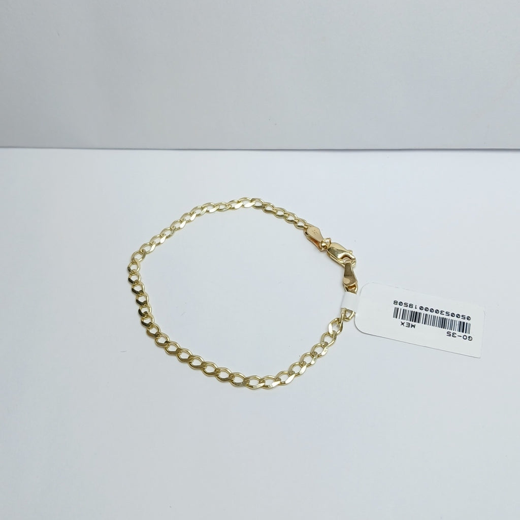 PULSERA TEJIDO BARBADA 14K 18 CM 3.4 GR (NUEVO)