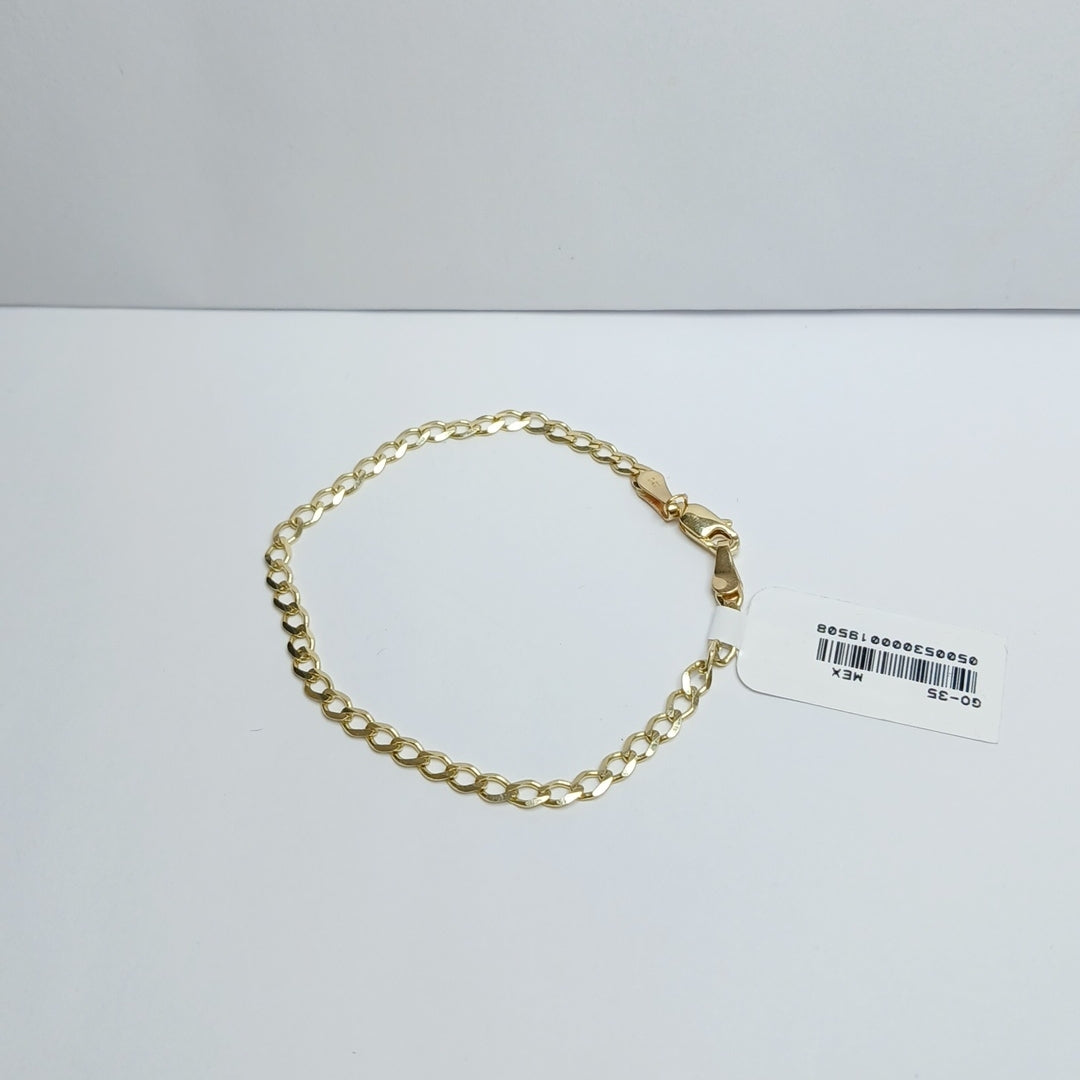 PULSERA TEJIDO BARBADA 14K 18 CM 3.4 GR (NUEVO)