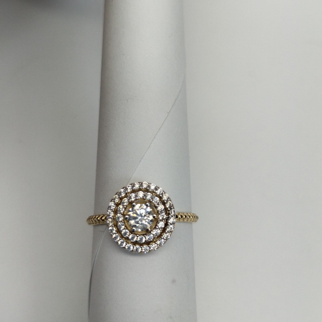 ANILLO ANILLITO C CIRCONIAS 14K 7 TALLA 1.8 GR (NUEVO)