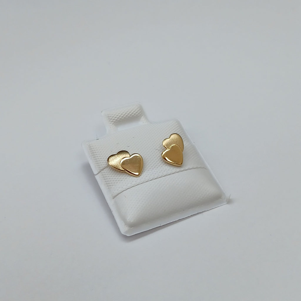 BROQUELES BROQUEL CORAZON DOBLE 14K 0.2171 GR (NUEVO)