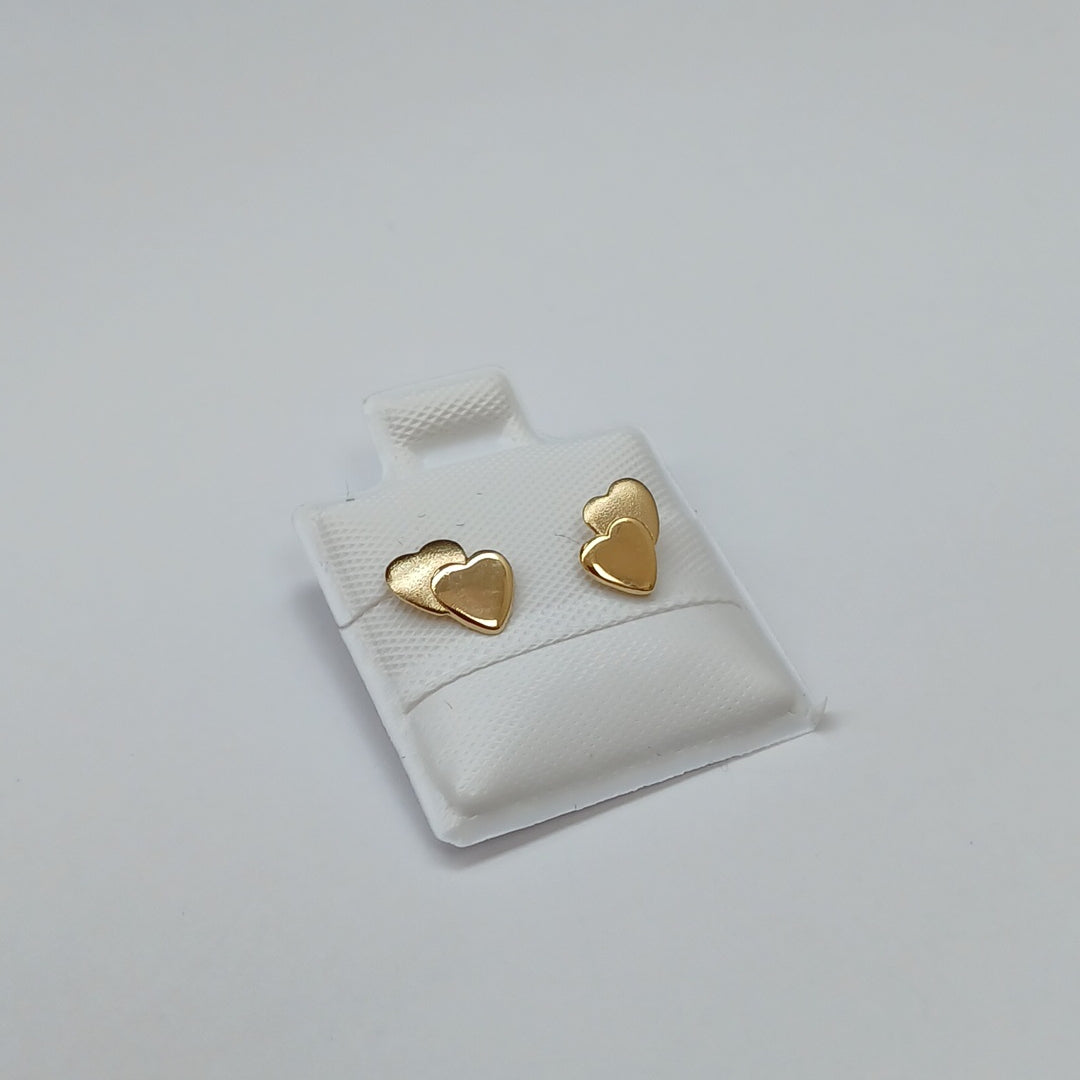 BROQUELES BROQUEL CORAZON DOBLE 14K 0.2171 GR (NUEVO)