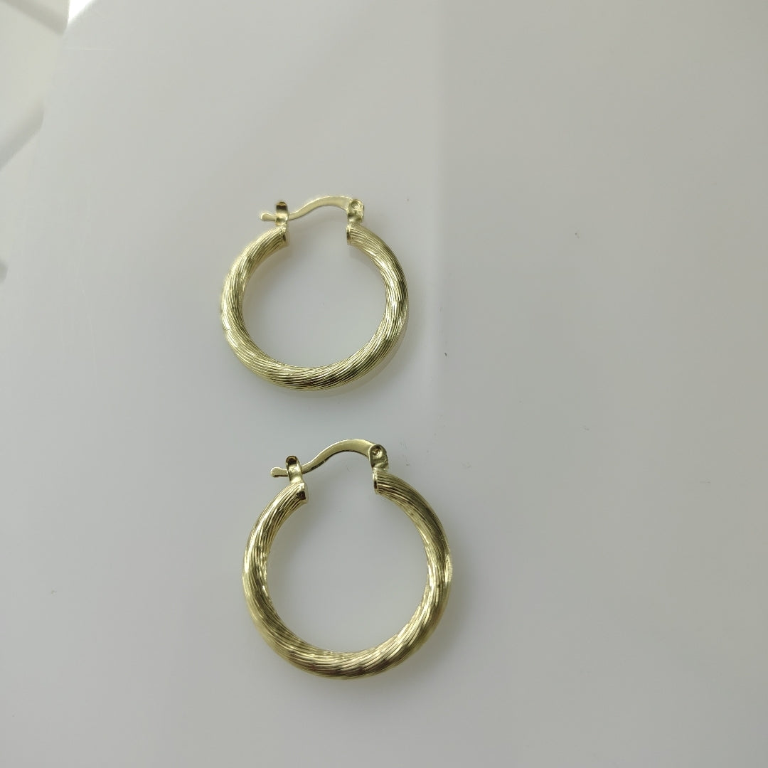 ARETES TEJIDO ARRACADAS ASTRIADAS 14K 2.9 GR (NUEVO)