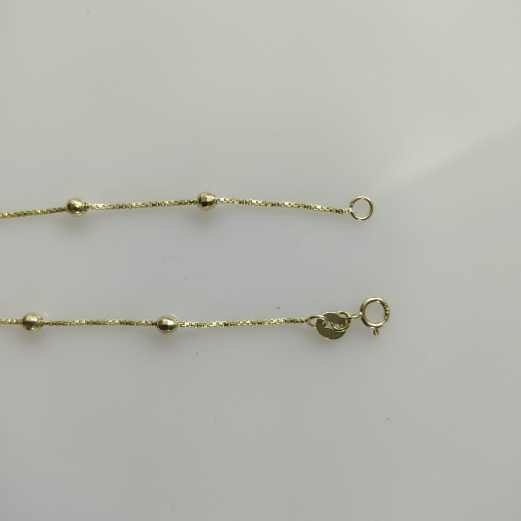 PULSERA ESPECIAL CON BOLITAS 14K 18 CM 1.4 GR (NUEVO)