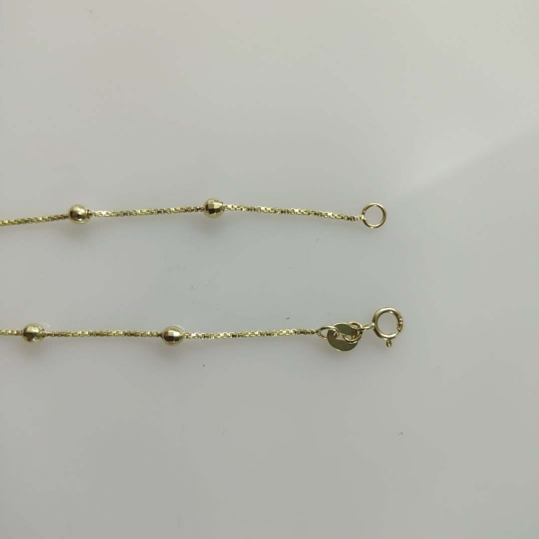 PULSERA ESPECIAL CON BOLITAS 14K 18 CM 1.4 GR (NUEVO)