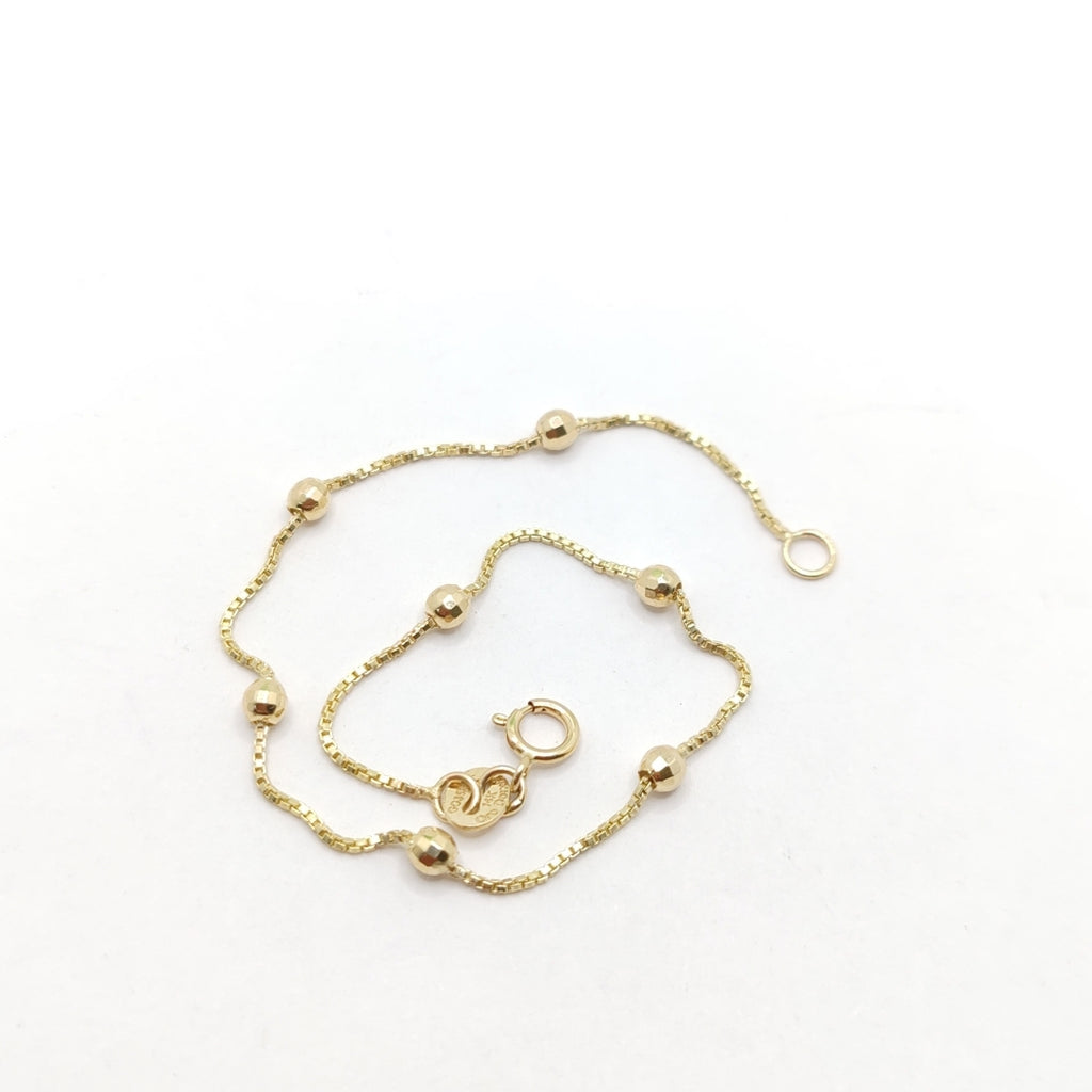 PULSERA ESPECIAL CON BOLITAS 14K 18 CM 1.4 GR (NUEVO)