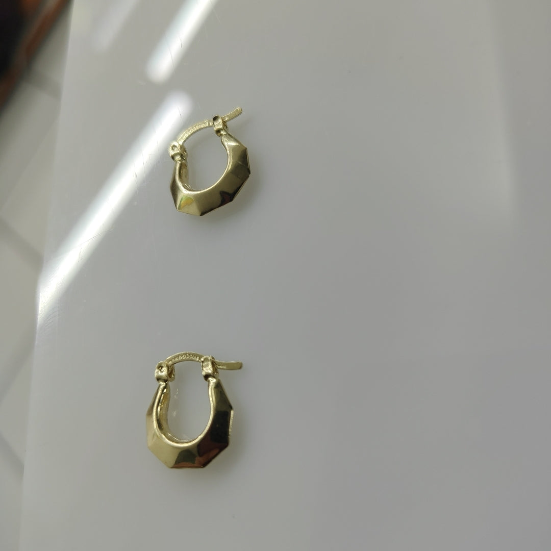 ARETES TEJIDO ARRACADA FACETADA 14K 1.3 GR (NUEVO)