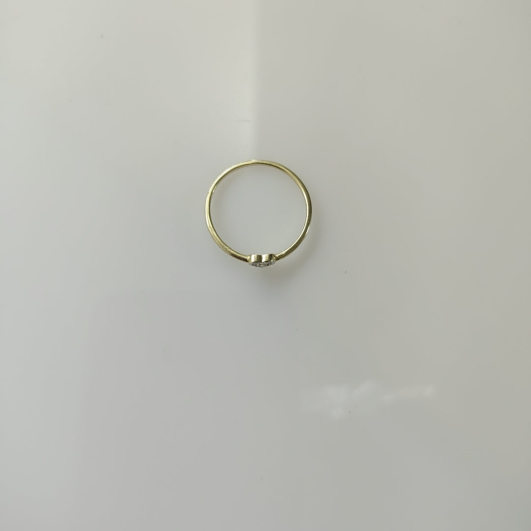 ANILLO ANILLITO CORAZON C CIRCONIA 14K 8 TALLA 0.9 GR (NUEVO)