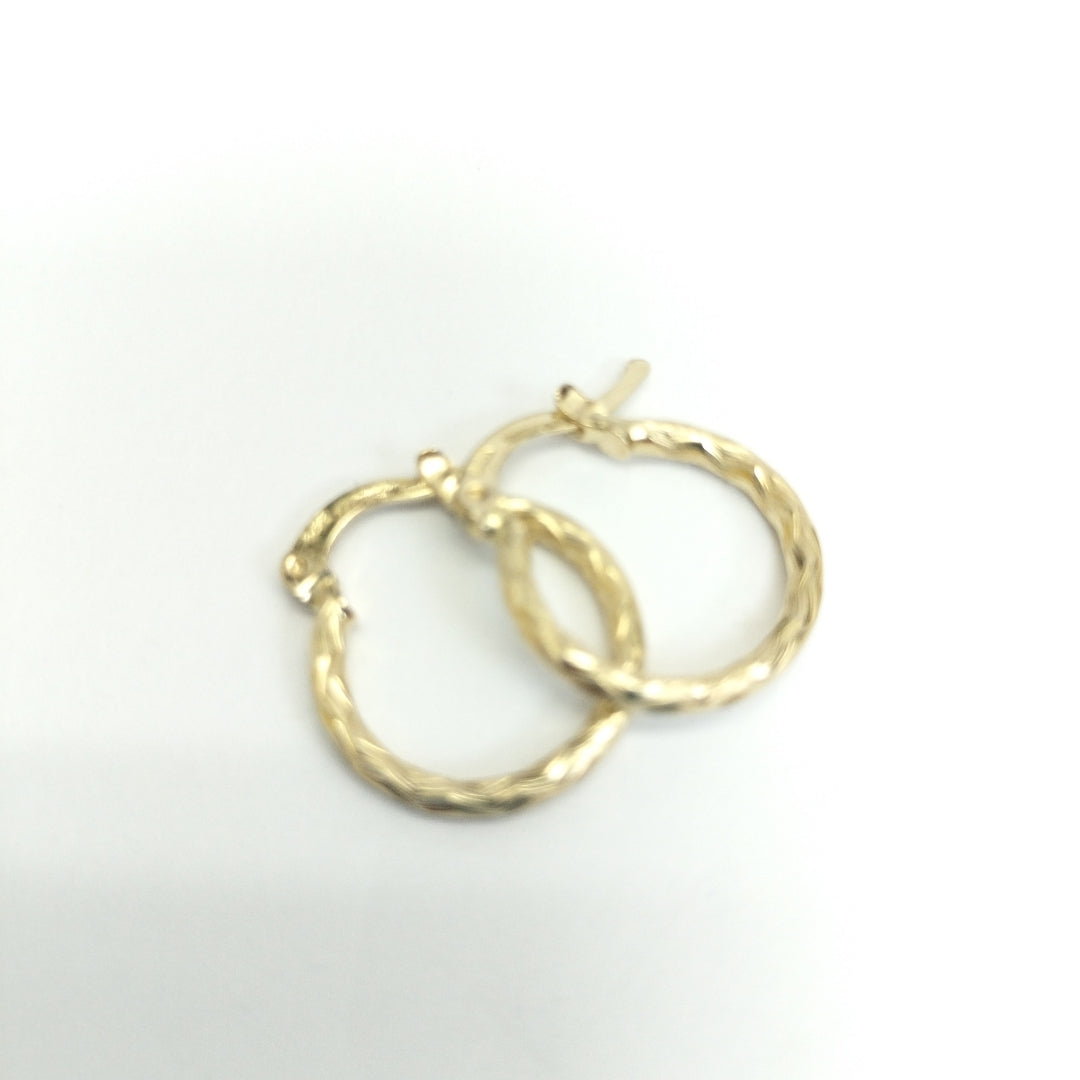 ARETES ARRACADAS TRENZADAS 14K 18 1.6 GR (NUEVO)