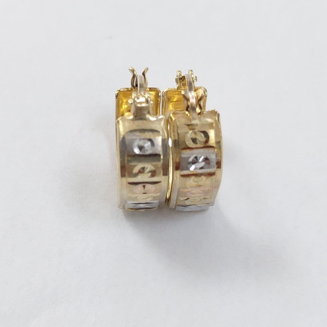 ARETES PAR ORO, ORO COMBINADO 14 K 1.9 GRMS (SEMINUEVO)