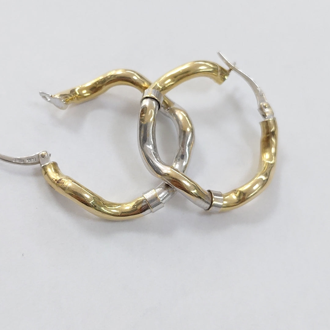 ARRACADAS PAR ORO, ORO BLANCO 14 K 3.1 GRMS (SEMINUEVO)