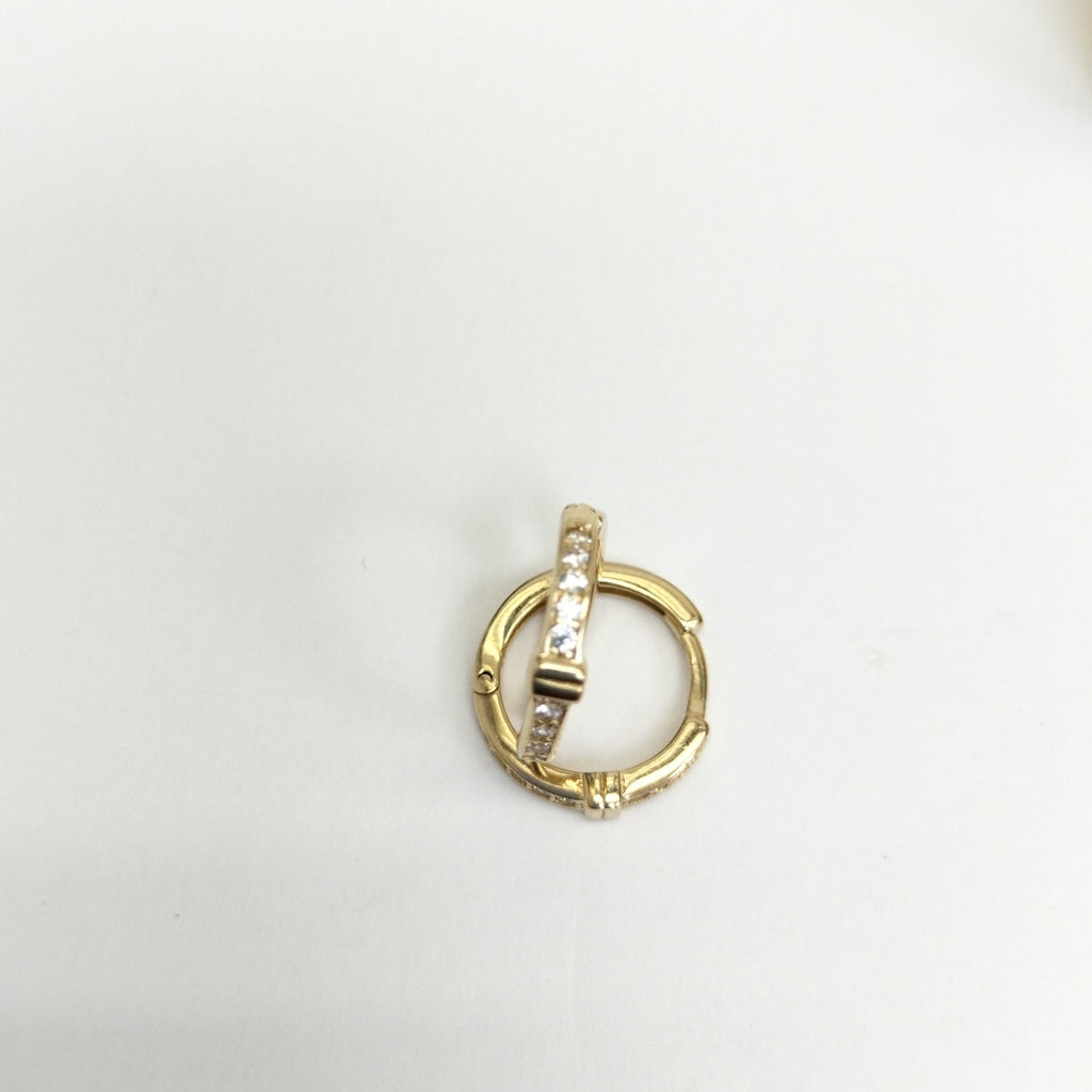 ARETES HUGGIES C CIRCONIA 14K 1.9 GR (NUEVO)